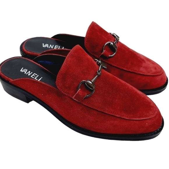 Vaneli Womens Mules Size 7 M Suede Burgundy Slip On Shoes Clog Classic  NEW Mod - Picture 1 of 13